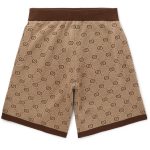 Gucci Wide-Leg Logo-Jacquard Wool And Cotton-Blend Shorts For MP Male 4K Textures