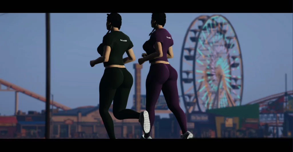 Gymnastic Leggings & Top Mad Aced Design Female Ped High Poly