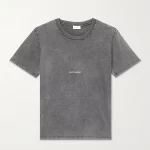 Yves Saint Laurent Distressed Logo Print Cotton Jersey T Shirt For MP Male 4K Textures