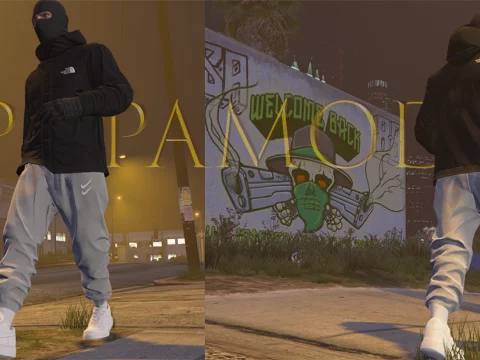 Double Swoosh Nike joggers and TNF Supreme jacket V1.0