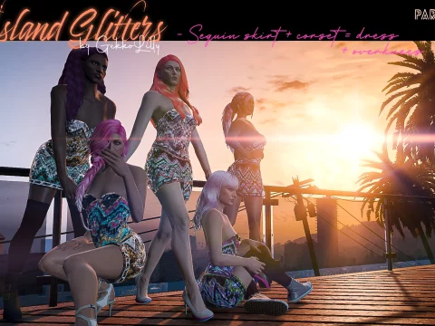 Island Glitters - sequin dresses (skirt + corset) for MP female 1.0.1