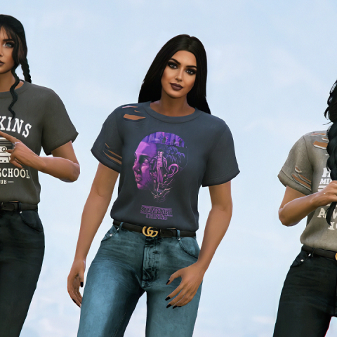 Stranger Things Shirt Pack for MP Female 1.0 – GTA 5 mod
