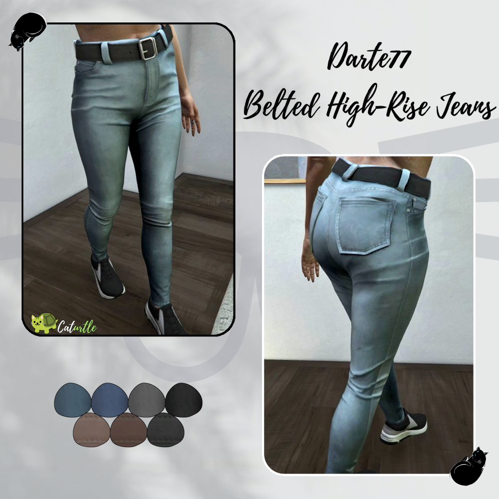 Belted High-Rise Jeans for MP Female V1.0