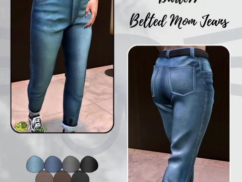 Belted Mom Jeans for MP Female V1.0