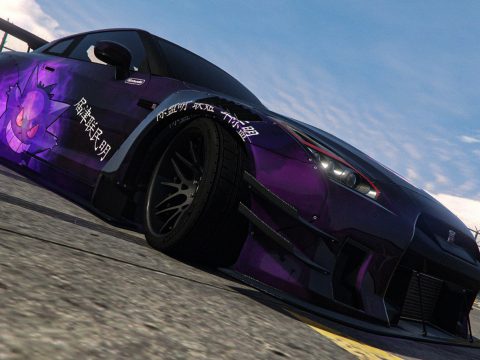Gengar Paintjob for Pitagora's Nissan GTR V1.0