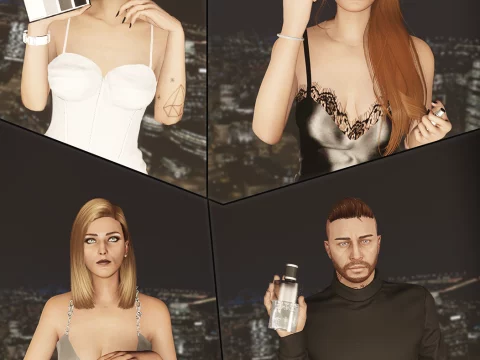 Imaginary brand cosmetics & perfumes props - OHME Snowflake & Phoenix Collection V1.0