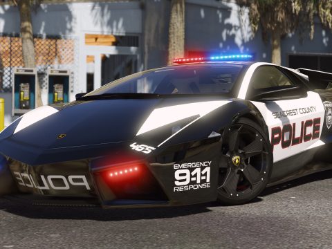 Lamborghini Reventon | Hot Pursuit Police | AUTOVISTA [Add-On / Replace | Wipers | Template | Wings + Spoiler] V6.0