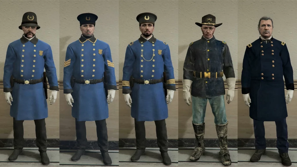 RDR2 law agency uniforms for MP Male V1.0