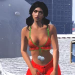 Ruffle Xmas Top for MP Female V1.0