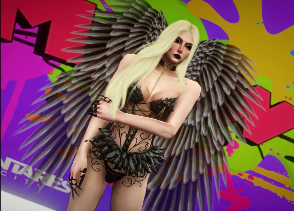Iron swimsuit with angel wings MP female
