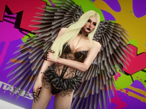 Iron swimsuit with angel wings MP female