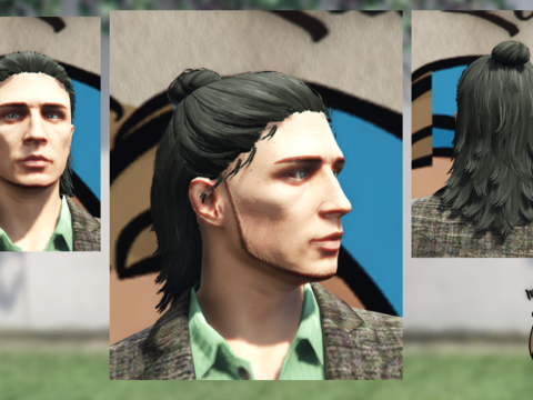Longer Hair with bun for MP Male V1.0