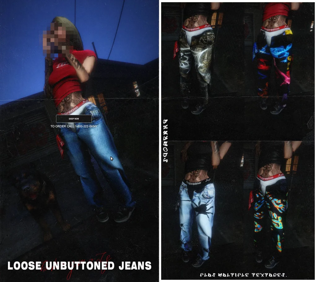 Loose Unbuttoned Jeans MP Female