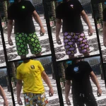 Pack Shorts and T-Shirt Retexture for MP Male V1.0
