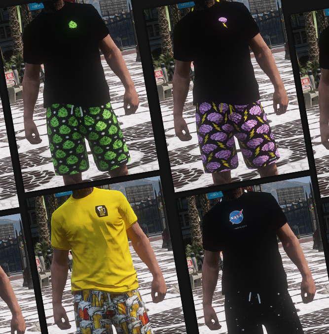 Pack Shorts and T-Shirt Retexture for MP Male V1.0