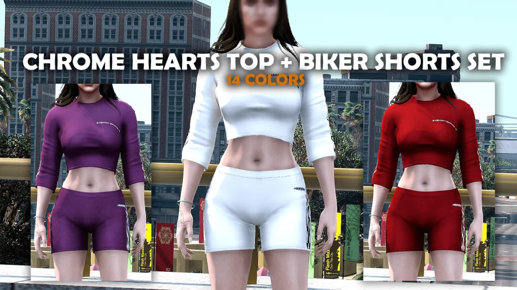 Chrome hearts top + shorts set for mp Female