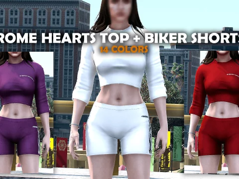 Chrome hearts top + shorts set for mp Female