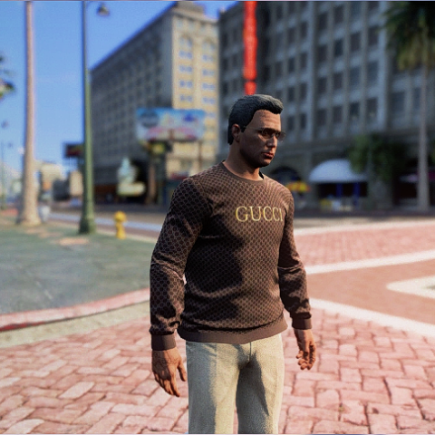 [MP Male] Brown Gucci Sweater [SP/FiveM] V1.0 – GTA 5 mod