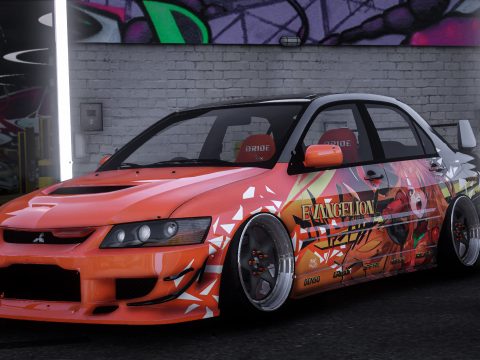 [Itasha] Mitsubishi Lancer Evolution IX 2005 "Evangelion" Asuka paintjob V1.0