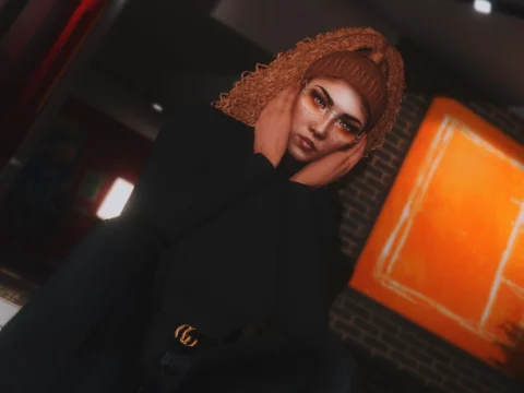 Fluffy curls ponytail for MP Female V1.0