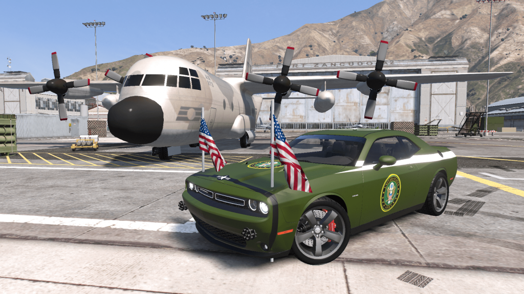 Military - Dodge Challenger (With flags and Guns) V2.0