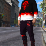 Blue/Red Flaming Amiri Hoodie for MP Male (FiveM Ready)