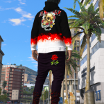 Blue/Red Flaming Amiri Hoodie for MP Male (FiveM Ready)