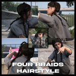Four Braids Hairstyle for MP Female