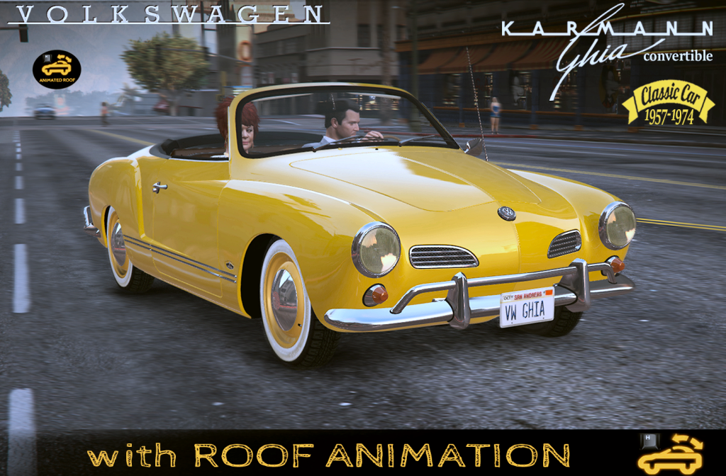 Volkswagen Karmann Ghia cabrio [Add-On | Roof Animation | LODs] V1.0
