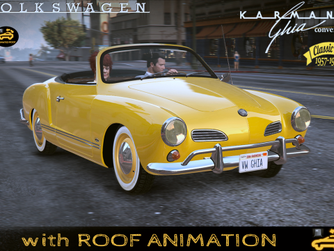 Volkswagen Karmann Ghia cabrio [Add-On | Roof Animation | LODs] V1.0