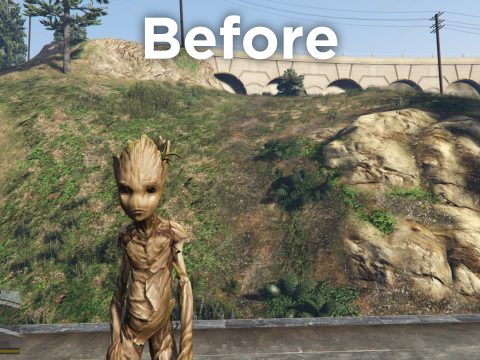 Teen Groot 4x upscale texture 1.0