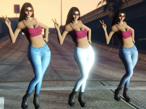 Mp Female Ped + Jeans & Top Full Body Mod X7