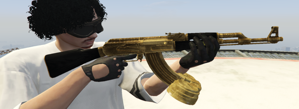 Golden AK47 with Ballsmag