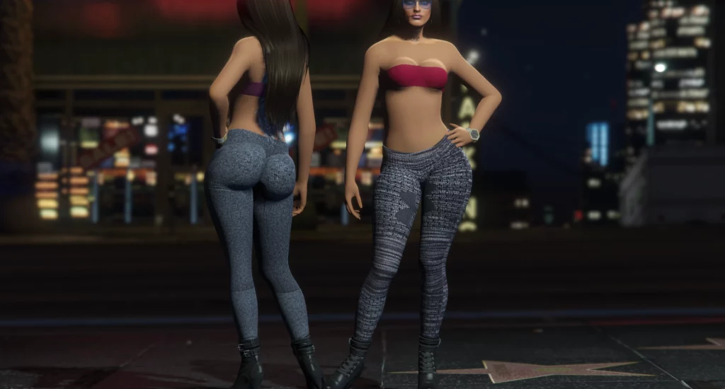 Gym Mp Female Ped + Gym Outfit Leggings&Top Full Body Mod