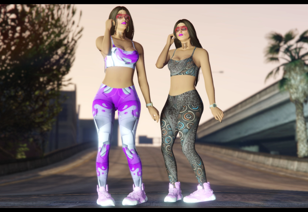 Gym Mp Female Ped + Retro Outfit Leggings&Top Full Body Mod v1