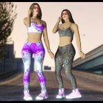 Gym Mp Female Ped + Retro Outfit Leggings&Top Full Body Mod v1