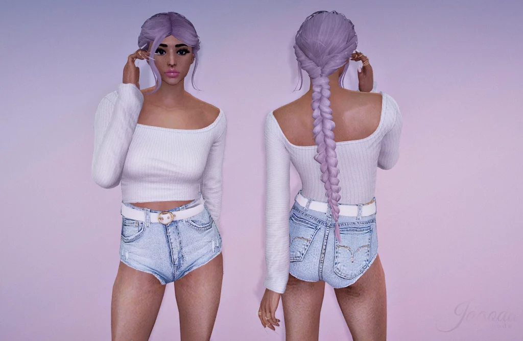 Long braid hairstyle for MP Female