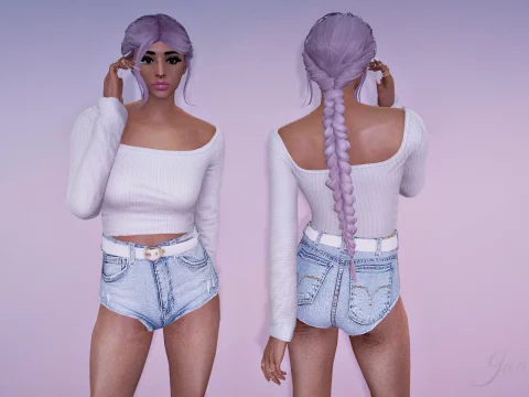 Long braid hairstyle for MP Female