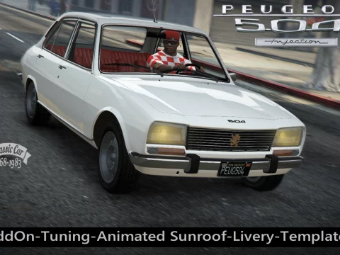 Peugeot 504 Injection [Add-On | Tuning | Template | Roof Animation | Extras | LODs] V1.0