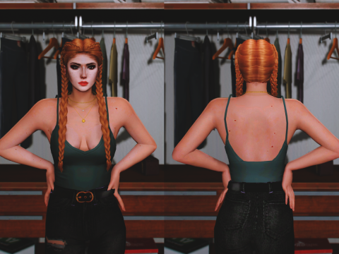 Two braids hairstyle for MP Female 1.0