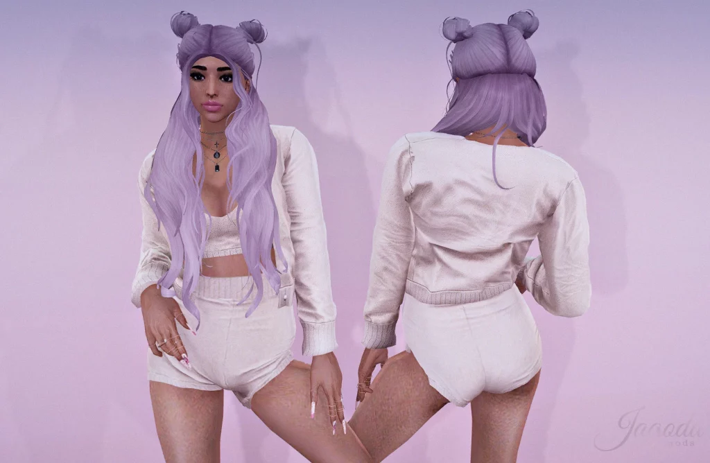 Long hair with two buns for MP Female