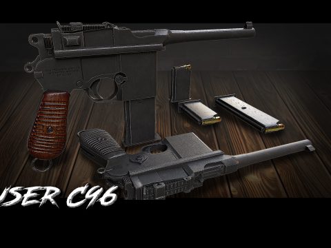 Mauser C96 Pistol [Animated]
