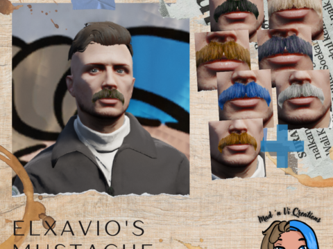 Elxavio's Mustache - MP Male - 9 variants V1.0