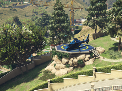 Vinewood Hills Red Villa Helicopter Landing Place with Secret Cave 1.0