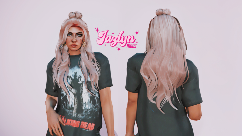 Medium hair with a bun for MP Female 1.0