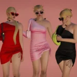One shoulder mini dress for MP Female