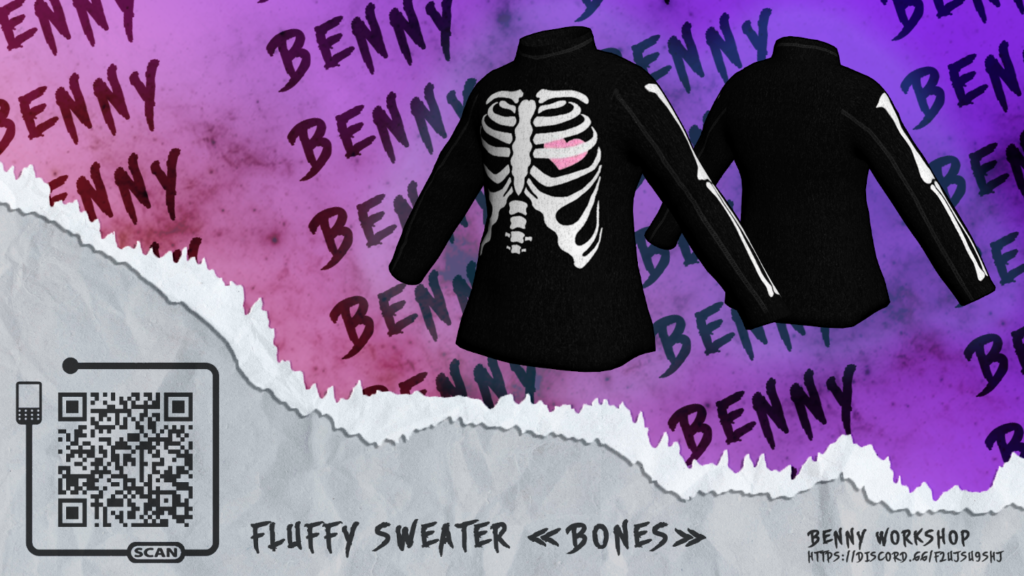Fluffy sweater «Bones» for MP Male & Female V1.0