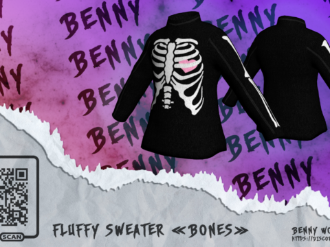 Fluffy sweater «Bones» for MP Male & Female V1.0