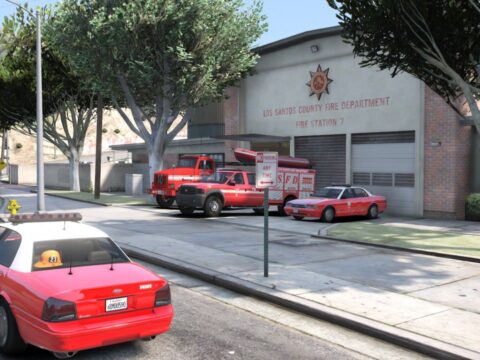 LSFD/LSCFD Fire Station 7 Exterior Rework [SP / FiveM Ready ] Well Optimized V1.1