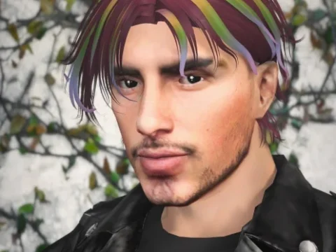 Rainbow Highlights Hair MP Male